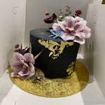 BLACK AND GOLDLEAF OCCASION CAKE