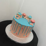 AZURE AND PINK GENDER REVEAL CAKE