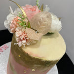 ARTY GOLD & PINK OCCASION CAKE