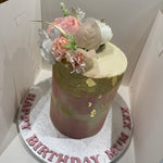 ARTY GOLD & PINK OCCASION CAKE