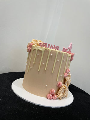 CREAM DRIP PEARL OCCASION CAKE