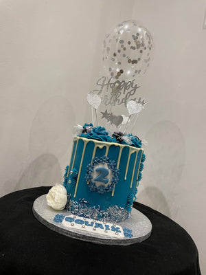 STARS & BALLOON OCCASION DRIP CAKE