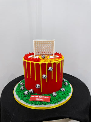 FOOTBALL THEME CAKE RED DEVILS