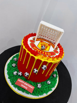 FOOTBALL THEME CAKE RED DEVILS
