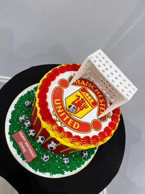 FOOTBALL THEME CAKE RED DEVILS