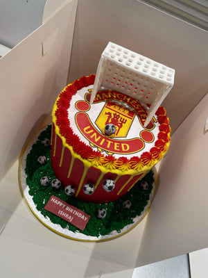 FOOTBALL THEME CAKE RED DEVILS