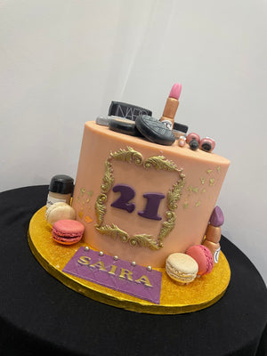 CT MAKEUP THEME BIRTHDAY CAKE