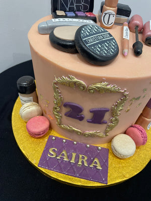 CT MAKEUP THEME BIRTHDAY CAKE