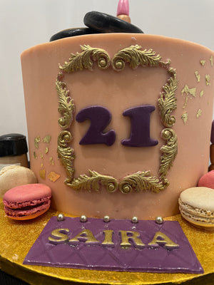 CT MAKEUP THEME BIRTHDAY CAKE