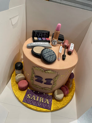 CT MAKEUP THEME BIRTHDAY CAKE