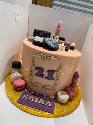 CT MAKEUP THEME BIRTHDAY CAKE