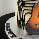 MUSICAL NOTES FONDANT GUITAR CAKE