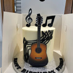 MUSICAL NOTES FONDANT GUITAR CAKE