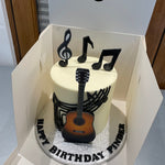 MUSICAL NOTES FONDANT GUITAR CAKE