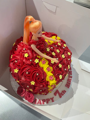 ROSETTE DRESS DOLL CAKE
