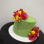 GOLD FAULT LINE CELEBRATION CAKE
