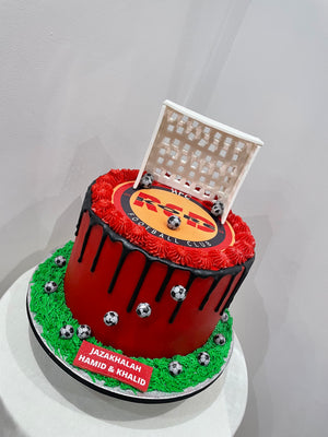 GOAL POSTS FOOTBALL THEMED CAKE