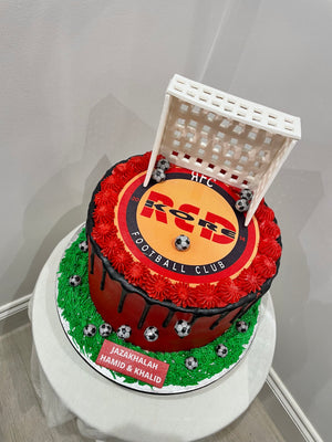 GOAL POSTS FOOTBALL THEMED CAKE