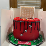 GOAL POSTS FOOTBALL THEMED CAKE