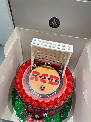 GOAL POSTS FOOTBALL THEMED CAKE