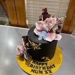BLACK AND GOLDLEAF OCCASION CAKE