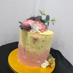 GOLD EDGE FLORAL OCCASION CAKE
