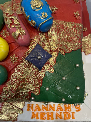 DUPPATA PILLOW MEHNDI CAKE