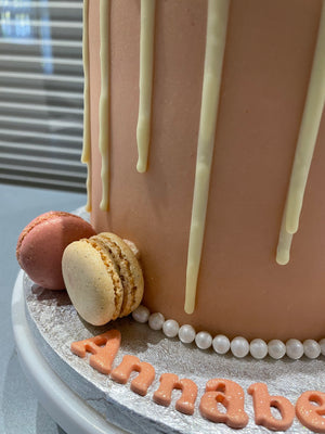PINK MAC INITIAL OCCASION CAKE