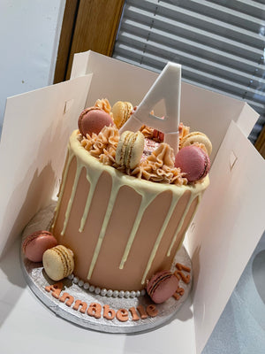 PINK MAC INITIAL OCCASION CAKE