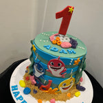 BABY SHARK THEME CAKE