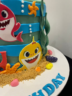 BABY SHARK THEME CAKE