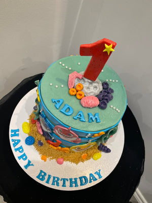 BABY SHARK THEME CAKE