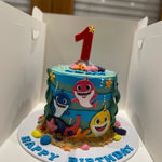 BABY SHARK THEME CAKE