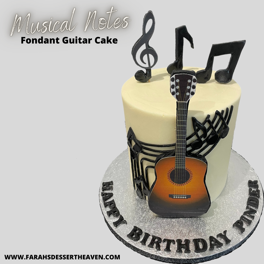 Guitar Musical Theme Cake | bakehoney.com