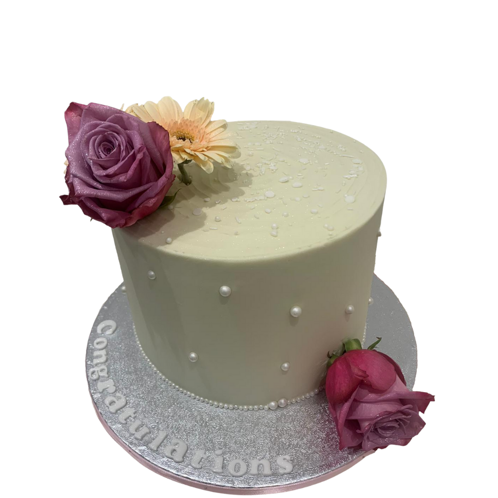 IVORY PEARL ROSE CAKE
