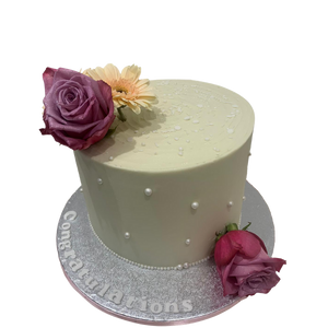 IVORY PEARL ROSE CAKE