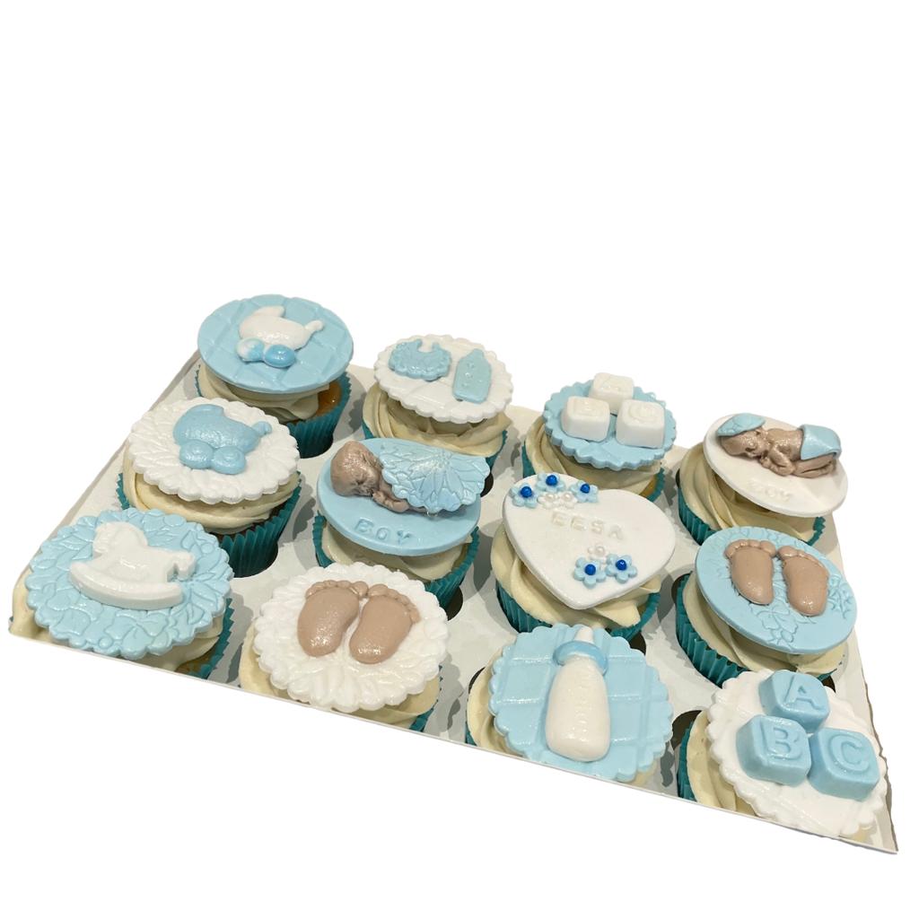 NEW BABY BOY CUPCAKES
