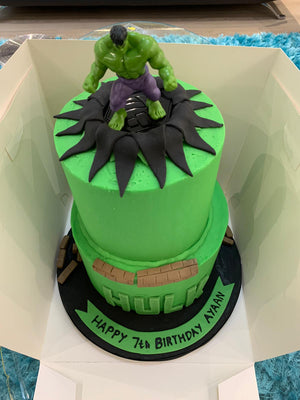 GREEN MONSTER THEME CELEBRATION CAKE