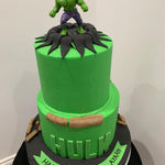 GREEN MONSTER THEME CELEBRATION CAKE