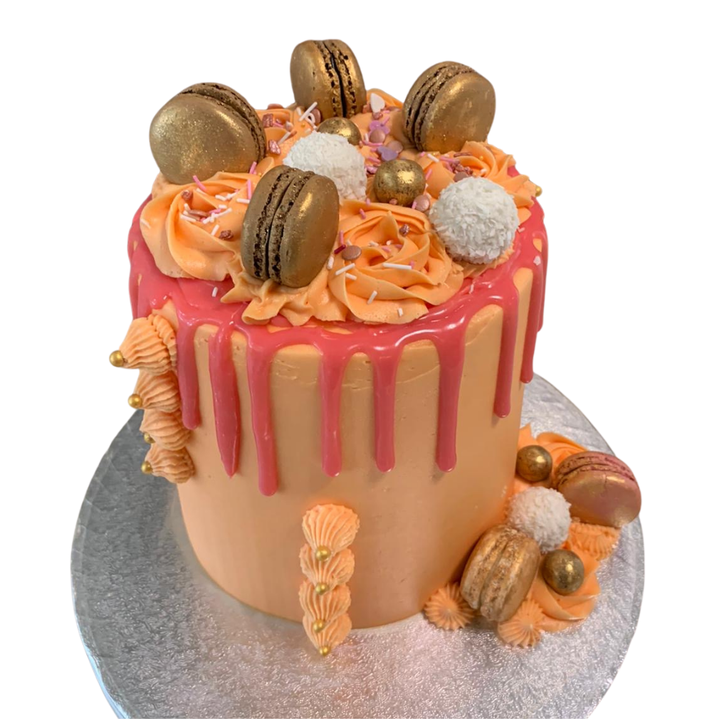 PEACH MACARON CAKE