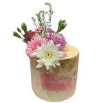 PINK & GOLD FLOWER CAKE