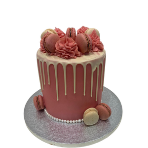 PINK MACARON DRIP CAKE