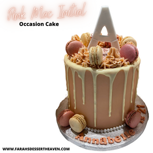 PINK MAC INITIAL OCCASION CAKE