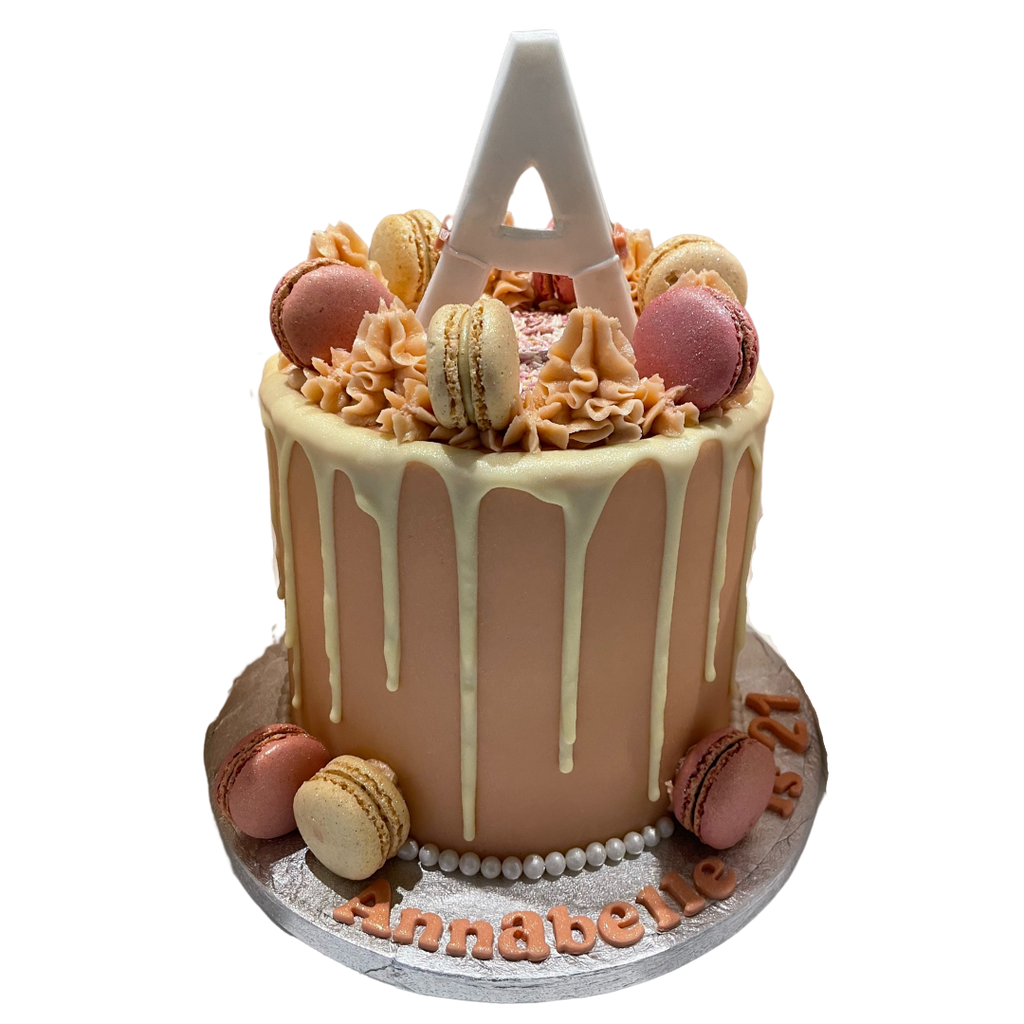 PINK MAC INITIAL OCCASION CAKE