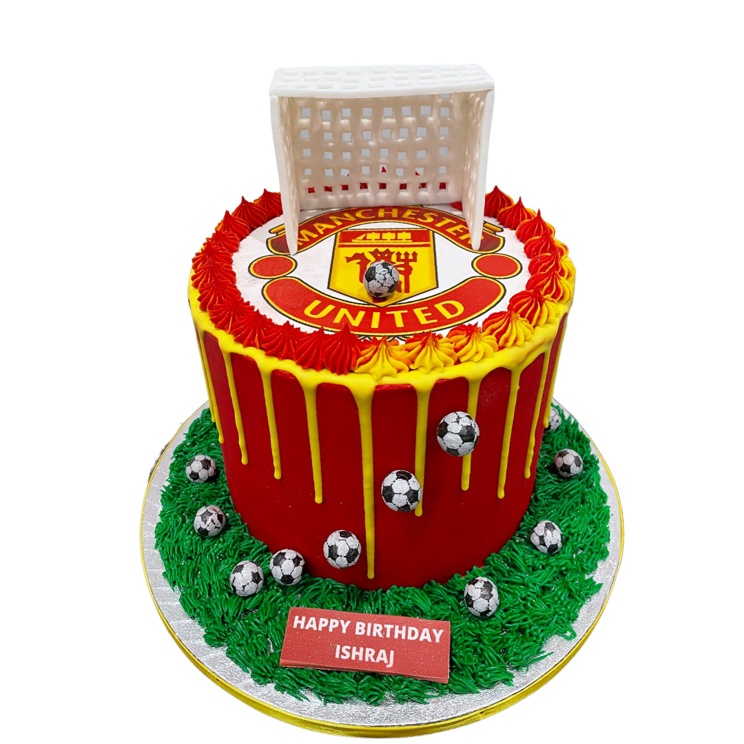 FOOTBALL THEME CAKE RED DEVILS