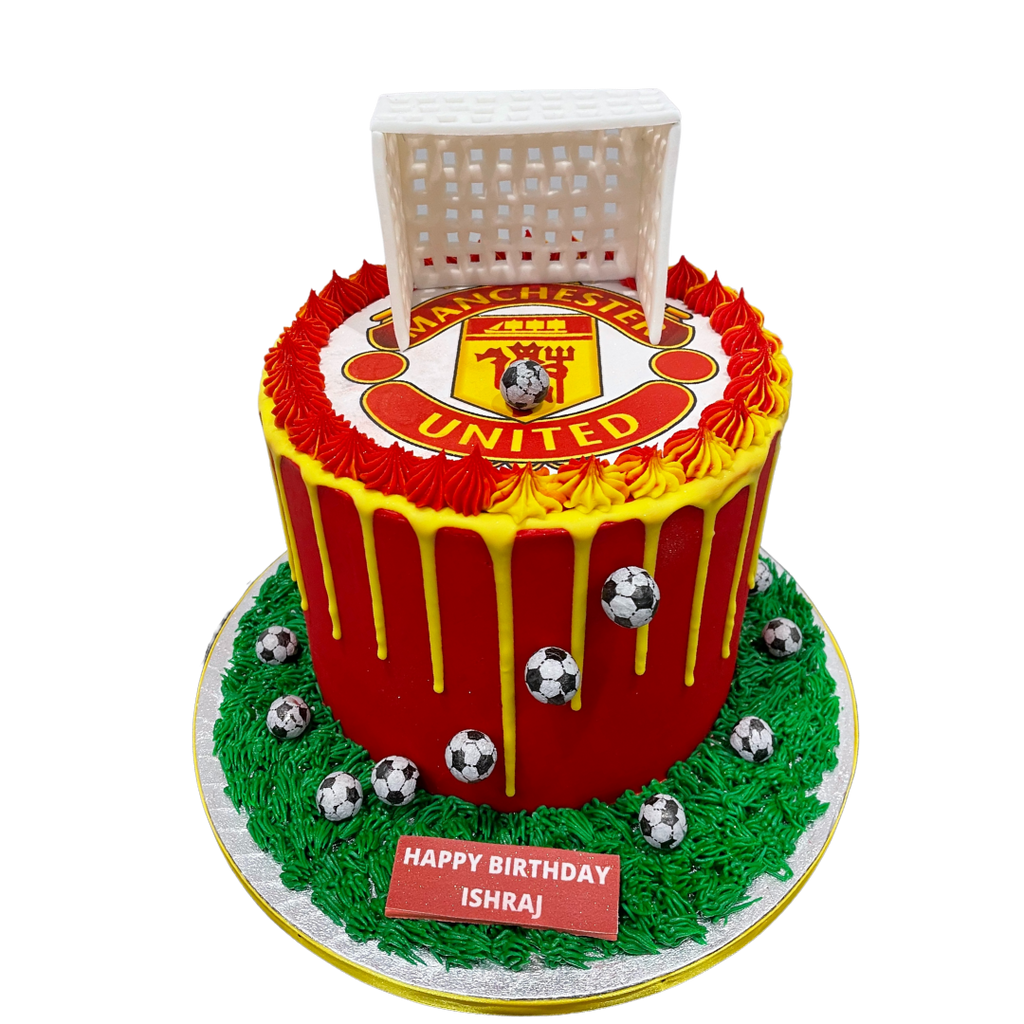 FOOTBALL THEME CAKE RED DEVILS