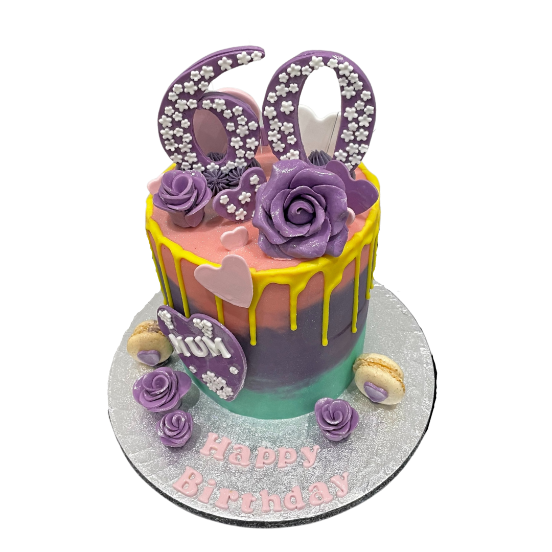 ROSES & HEART DRIP CAKE