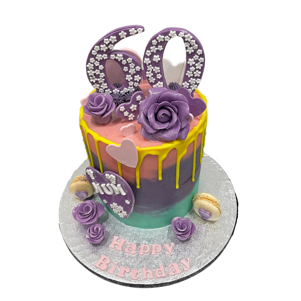 ROSES & HEART DRIP CAKE