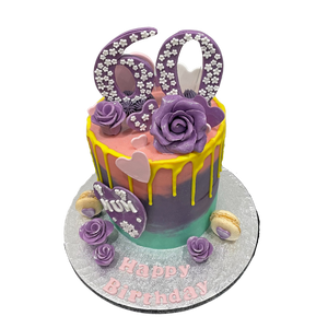 ROSES & HEART DRIP CAKE