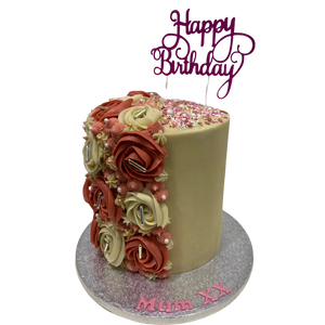 HALF ROSETTE SPRINKLE TOP CAKE